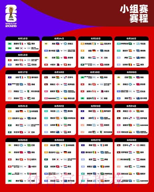 2026世界杯小组赛赛程官方发布高清直播怎么查